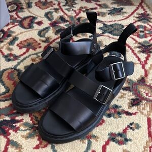 Dr. Martens Black Strappy Sandals with Buckles - NEW